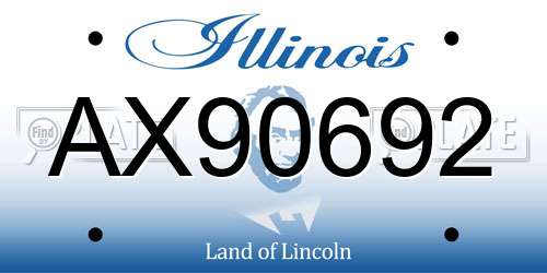 AX90692 Illinois License Plate