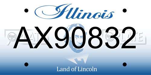 AX90832 Illinois License Plate