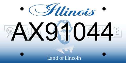 AX91044 Illinois License Plate