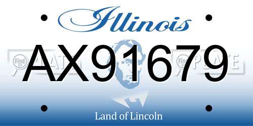 AX91679 Illinois License Plate