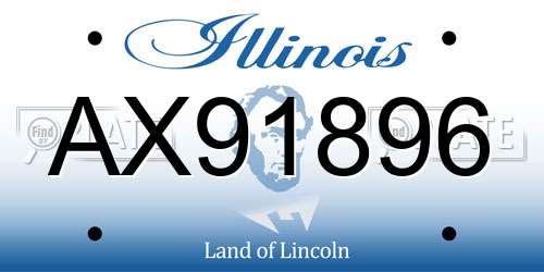 AX91896 Illinois License Plate
