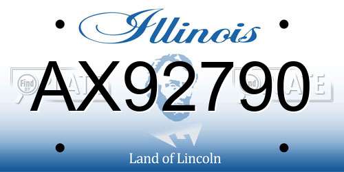 AX92790 Illinois License Plate
