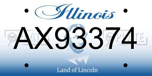 AX93374 Illinois License Plate