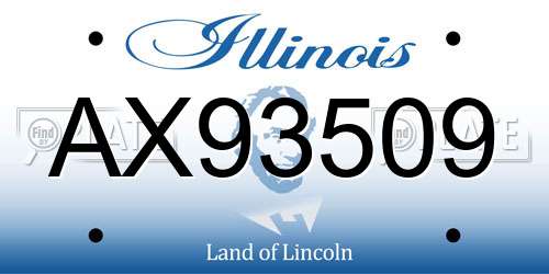 AX93509 Illinois License Plate