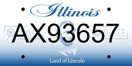 AX93657 Illinois License Plate