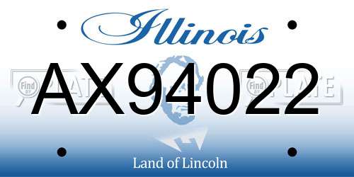 AX94022 Illinois License Plate