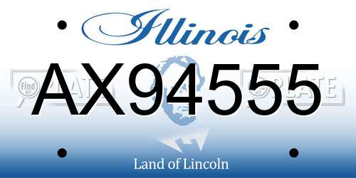 AX94555 Illinois License Plate