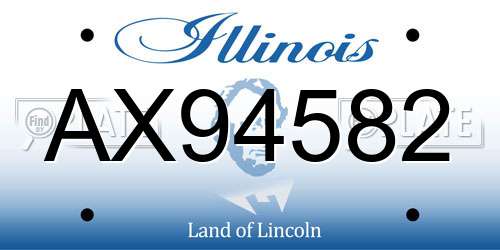 AX94582 Illinois License Plate