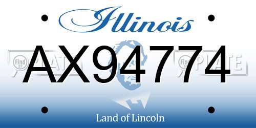 AX94774 Illinois License Plate