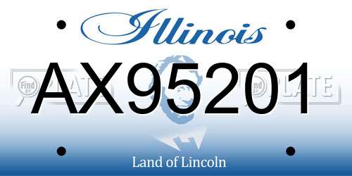 AX95201 Illinois License Plate