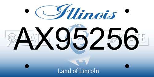 AX95256 Illinois License Plate