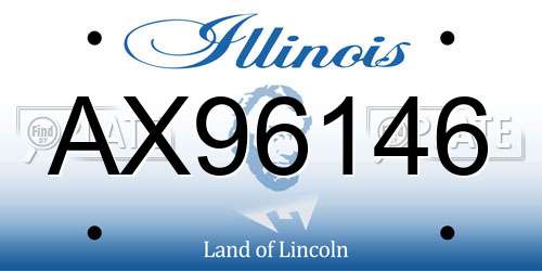 AX96146 Illinois License Plate