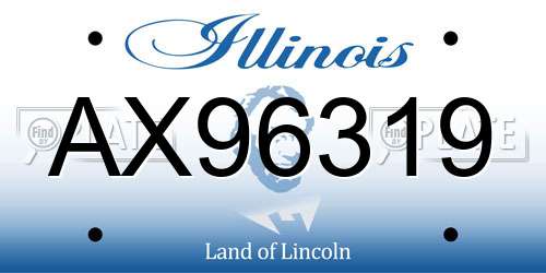 AX96319 Illinois License Plate