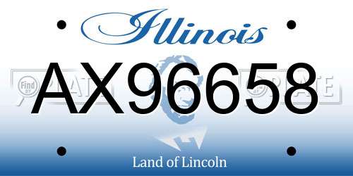 AX96658 Illinois License Plate