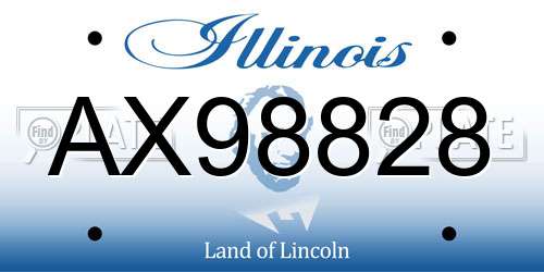 AX98828 Illinois License Plate