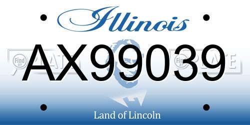 AX99039 Illinois License Plate