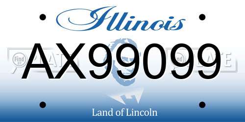 AX99099 Illinois License Plate