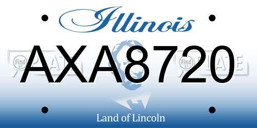 AXA8720 Illinois License Plate