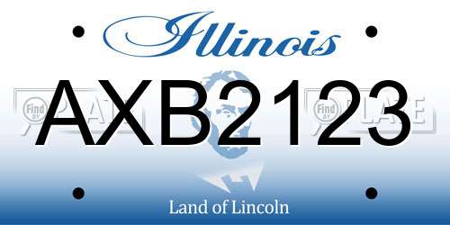 AXB2123 Illinois License Plate