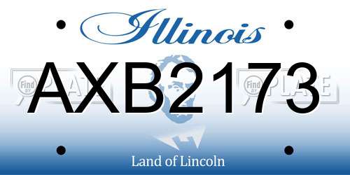 AXB2173 Illinois License Plate