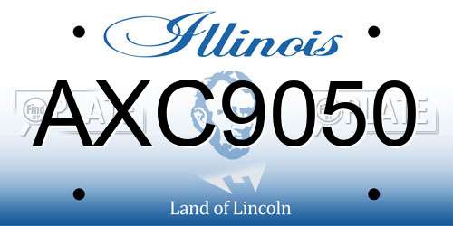 AXC9050 Illinois License Plate