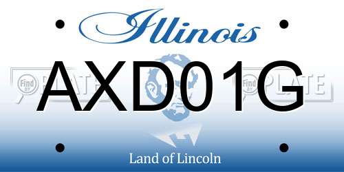AXD01G Illinois License Plate