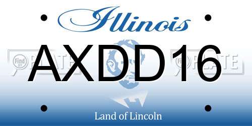 AXDD16 Illinois License Plate