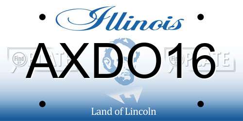 AXDO16 Illinois License Plate