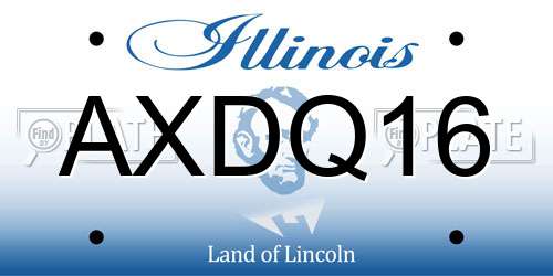 AXDQ16 Illinois License Plate