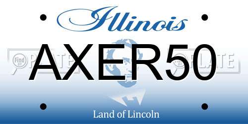 AXER50 Illinois License Plate