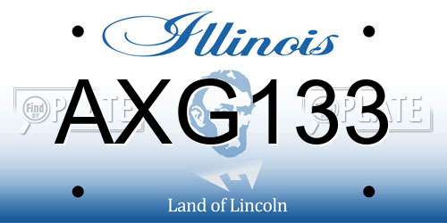 AXG133 Illinois License Plate