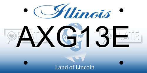 AXG13E Illinois License Plate