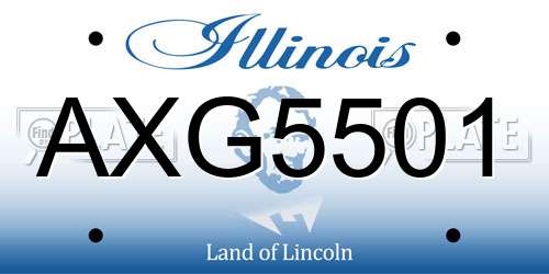 AXG5501 Illinois License Plate