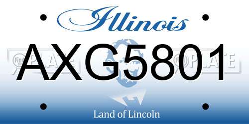 AXG5801 Illinois License Plate