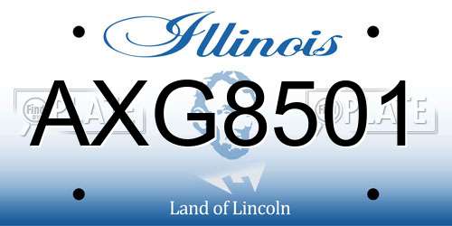 AXG8501 Illinois License Plate