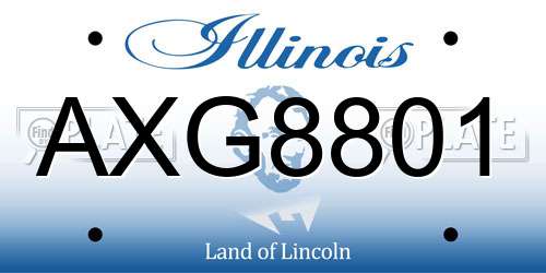 AXG8801 Illinois License Plate