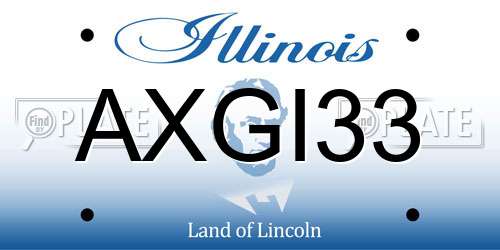 AXGI33 Illinois License Plate
