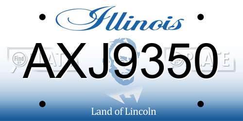 AXJ9350 Illinois License Plate