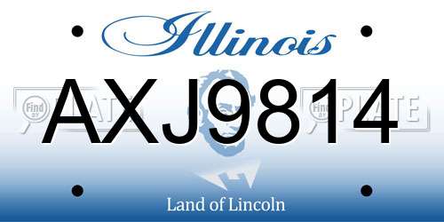 AXJ9814 Illinois License Plate