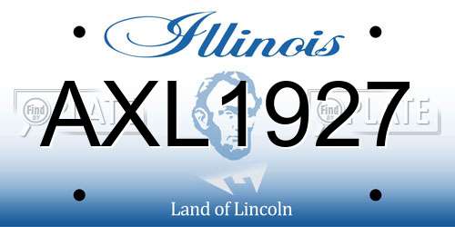 AXL1927 Illinois License Plate