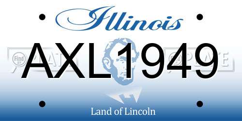 AXL1949 Illinois License Plate