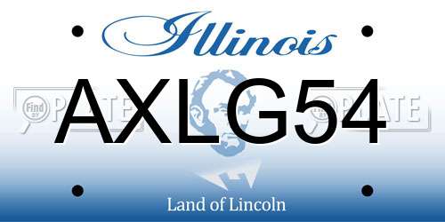 AXLG54 Illinois License Plate