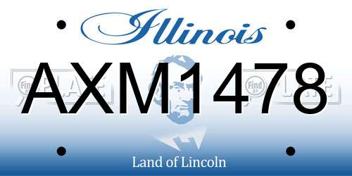 AXM1478 Illinois License Plate