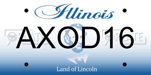 AXOD16 Illinois License Plate