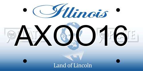 AXOO16 Illinois License Plate