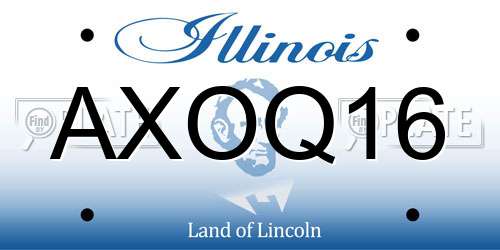 AXOQ16 Illinois License Plate