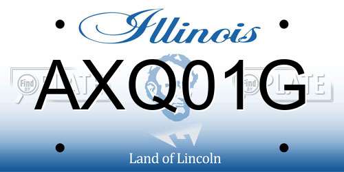 AXQ01G Illinois License Plate