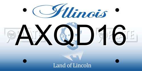 AXQD16 Illinois License Plate