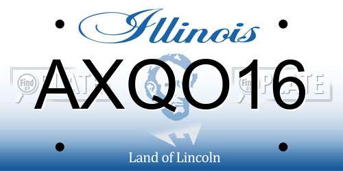 AXQO16 Illinois License Plate
