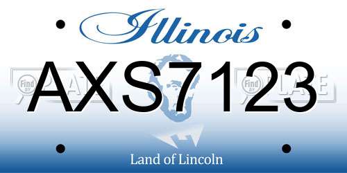 AXS7123 Illinois License Plate